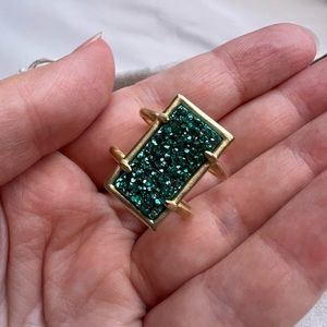 Kendra Scott Lennox Ring Gold with Teal Drusy M/L